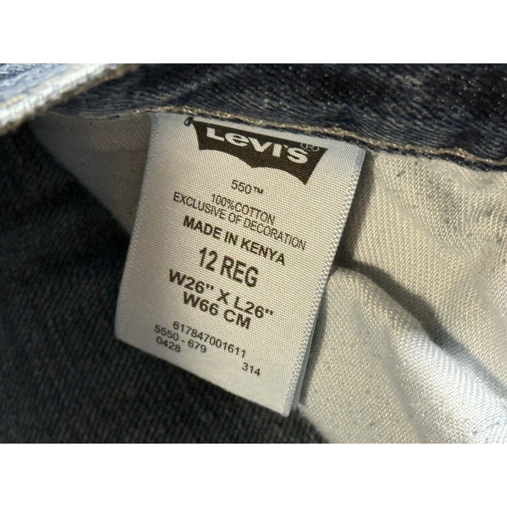 Levi 550 Relaxed Fit Jeans Boys Size 12 Regular Medium Wash Straight Leg Stretch - Picture 4 of 10